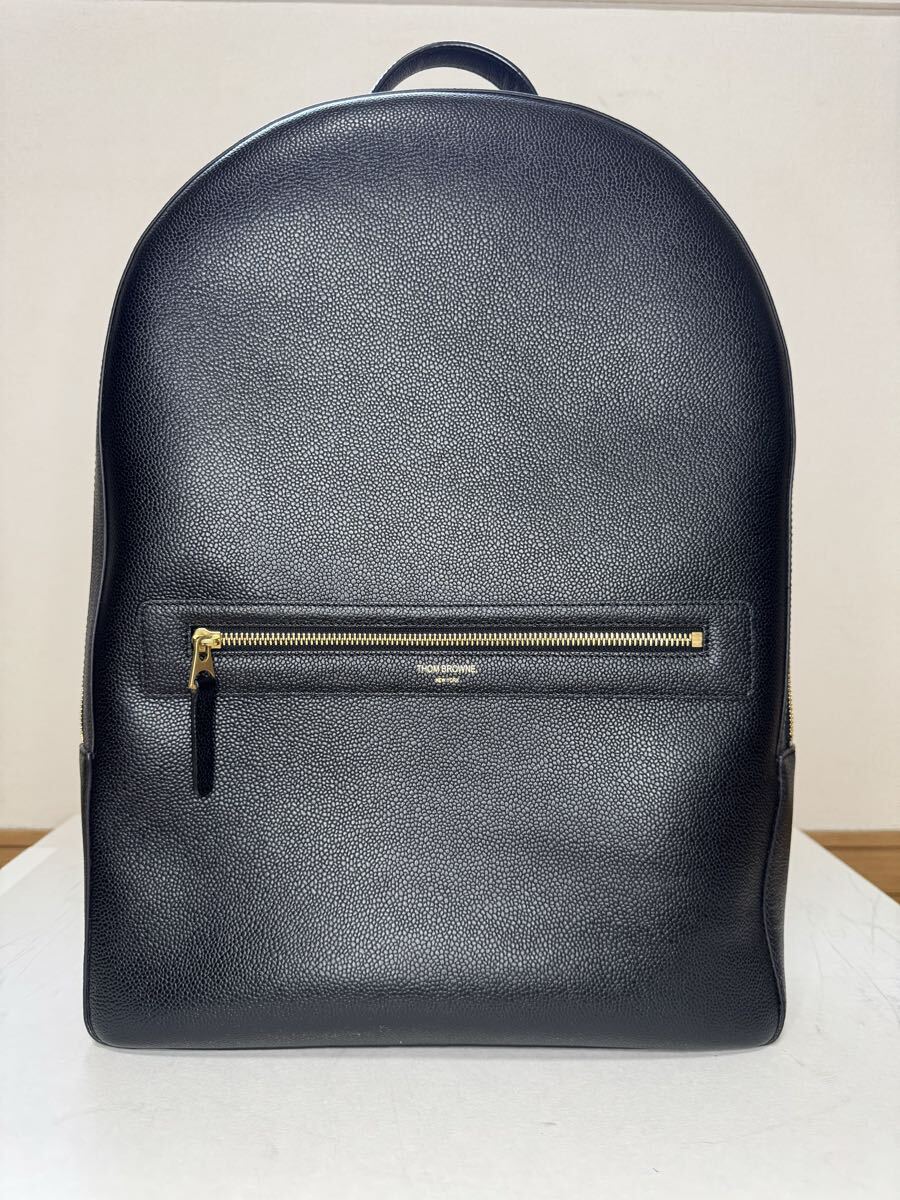 【極美品】THOM BROWNE. NEW YORK Pebble Grain Leather Backpack/トムブラウン レザー バックパック/イタリア製/デイパック/リュック/鞄