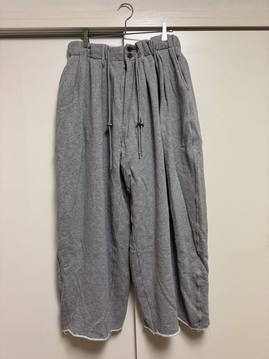 【美品 吊り編み スウェット】sillage × mocT Essencial LoopWheel Circular Pants グレー/シアージ ワイド イージーパンツ/綿100%/日本製