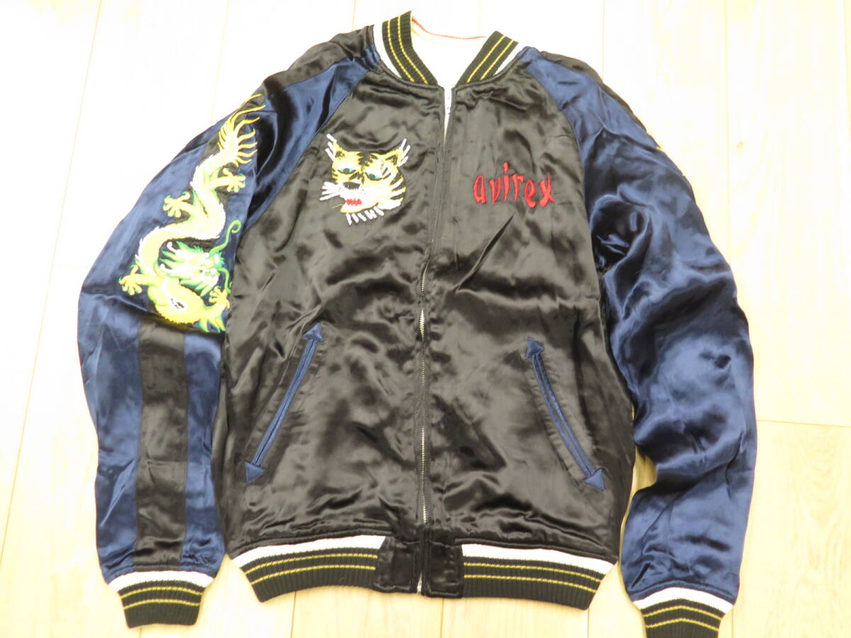 美品　Mサイズ　AVIREX　アヴィレックス　リバーシブル スーベニアジャケット　スカジャン　虎　龍　United States Army　刺繍