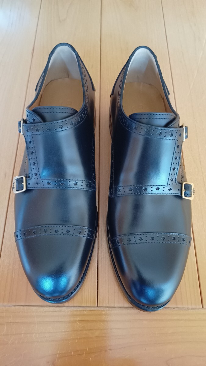未使用 半額 Gucci 希少 グッドイヤー製 ダブルモンク 黒 サイズ6 25cm