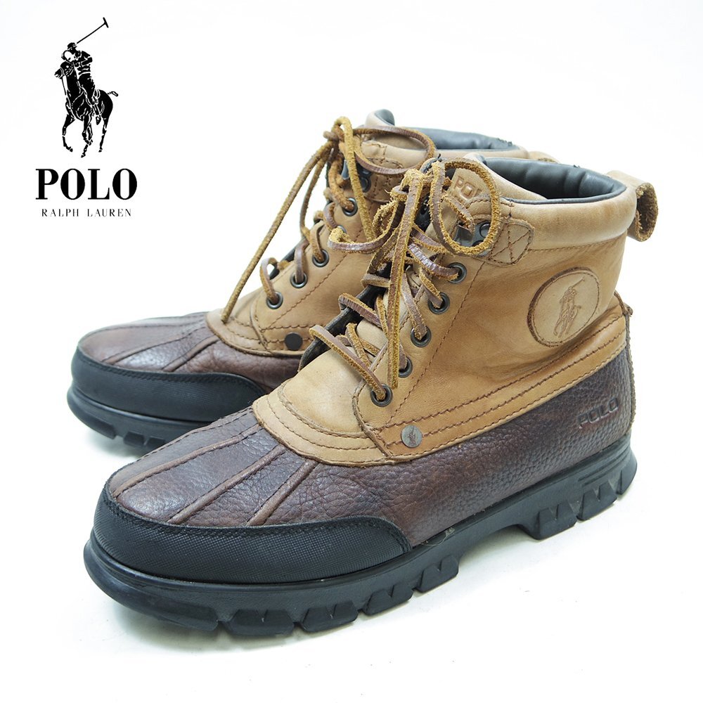 9D表記 27㎝相当　POLO RALPH LAUREN　ポロラルフローレン　ガムブーツ　革靴　レザーシューズ　ビーンブーツ　25.10.7/P3566