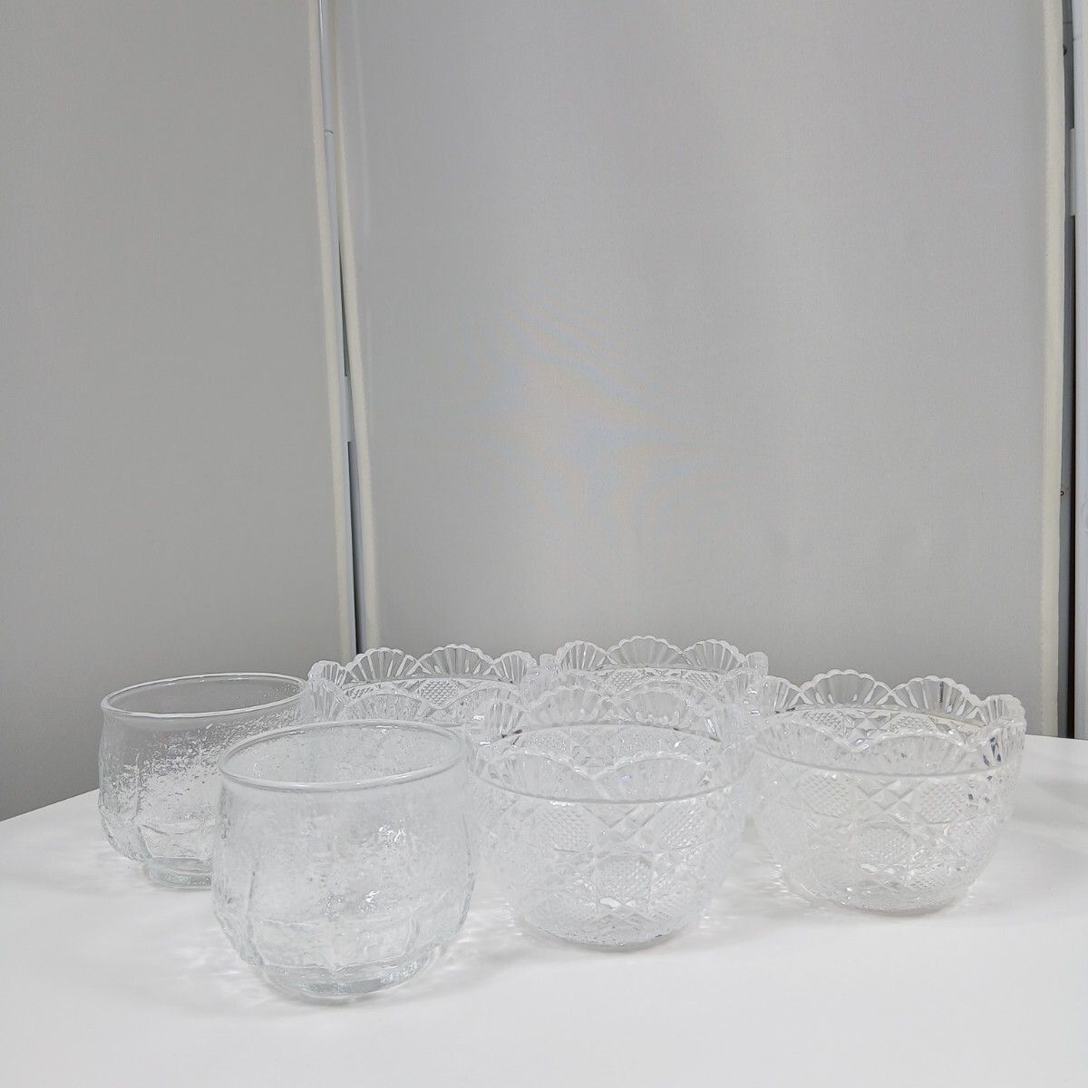 #401 佐々木ガラス 6点セット/ 昭和レトロ/ ガラス/ 小鉢/ ボウル/ 食器/和歌山県にて引き取り大歓迎