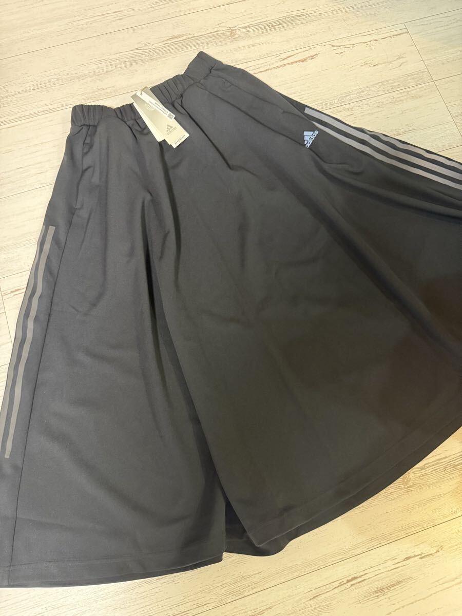 アディダス　定番ロングスカート　黒size M タグ付きウエストゴム　丈81