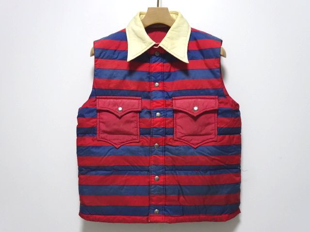 SCENE FROM VAN 70s-80s vintage original BORDER DOWN VEST M size / ヴァンヂャケット ダウンベスト TRAD IVY アーカイブ メンズ 当時物