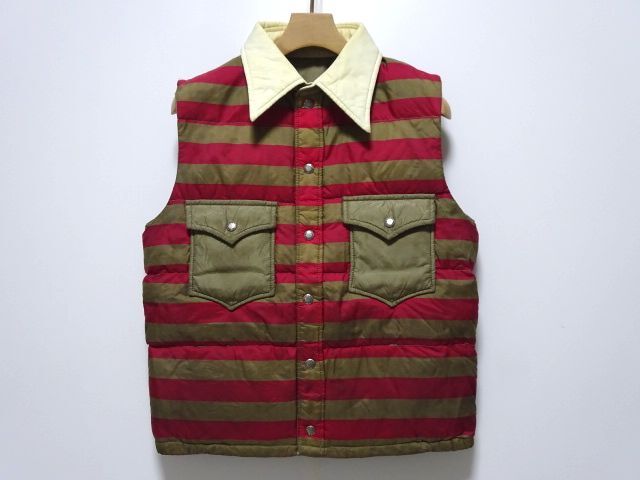 SCENE FROM VAN 70s-80s vintage original BORDER DOWN VEST M size / ヴァンヂャケット ダウンベスト IVY TRAD アーカイブ メンズ 当時物