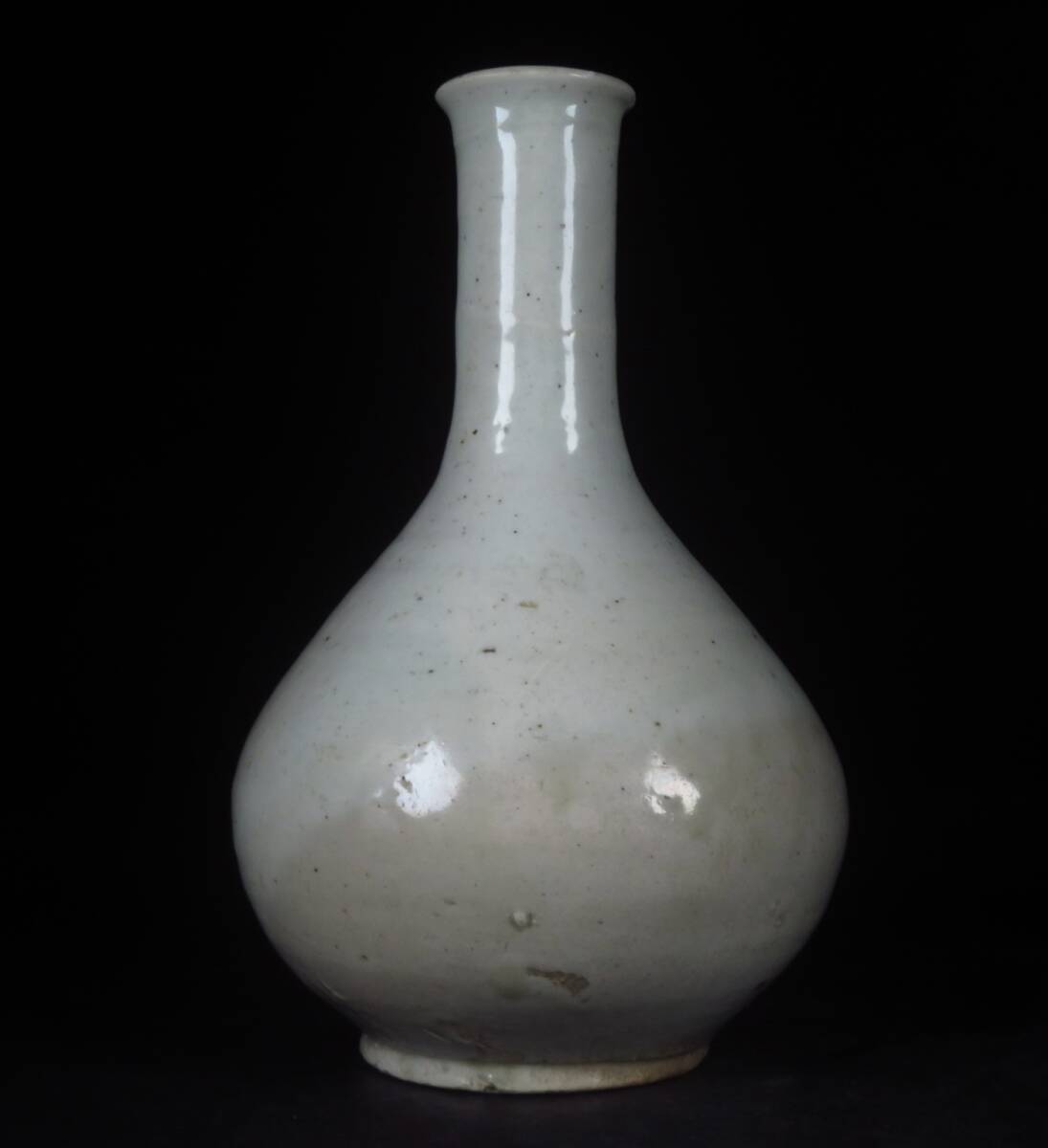 【SAKURAYA】コレクター委託品【李朝時代 白磁 壷】朝鮮古美術 朝鮮古陶磁 壺 花瓶 徳利 高麗 中国古玩 李朝 骨董品 古美術品 高さ21.5cm②