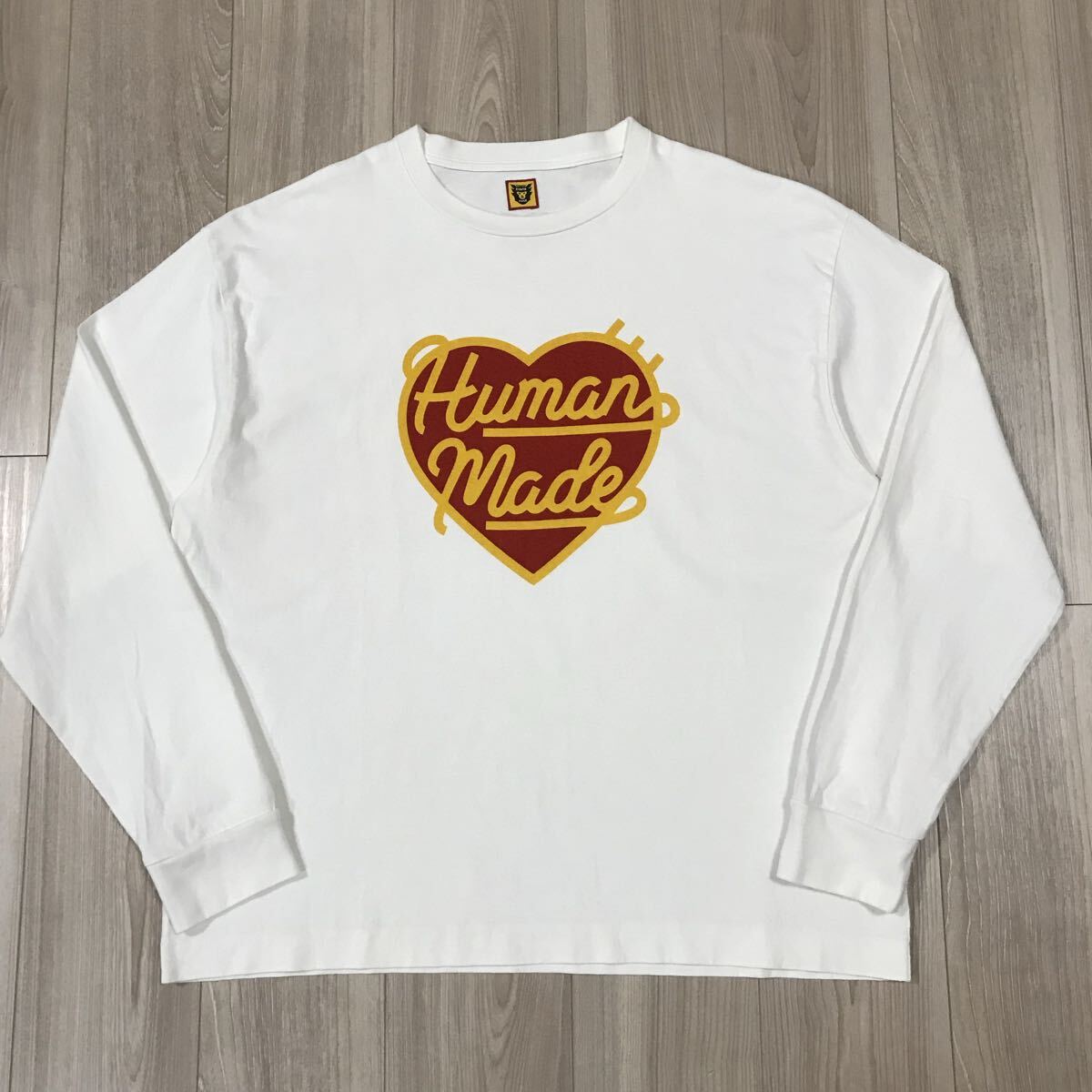 HUMAN MADE LONG SLEEVE LARGE HEART GRAPHIC Tee BIG WHITE NIGO T-SHIRT ヒューマンメイド スリーブ ロゴ プリント ハート Tシャツ ロンT
