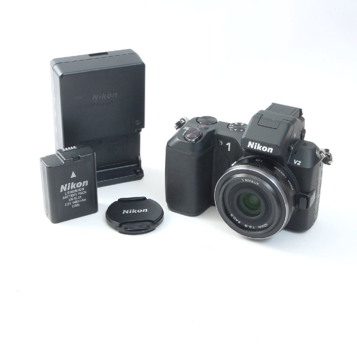 NIKON ニコン Nikon1 V2 ブラック + 1 NIKKOR 10mm F2.8 レンズセット 【シャッター数625回】