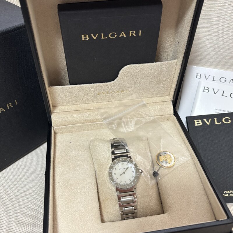 ムーヴメント交換済 電池交換済 BVLGARI ブルガリ BBL26WSS 12Pダイヤ ホワイトシェル 箱 ギャラ 上位機 保証1年付 IW510CT21BVL