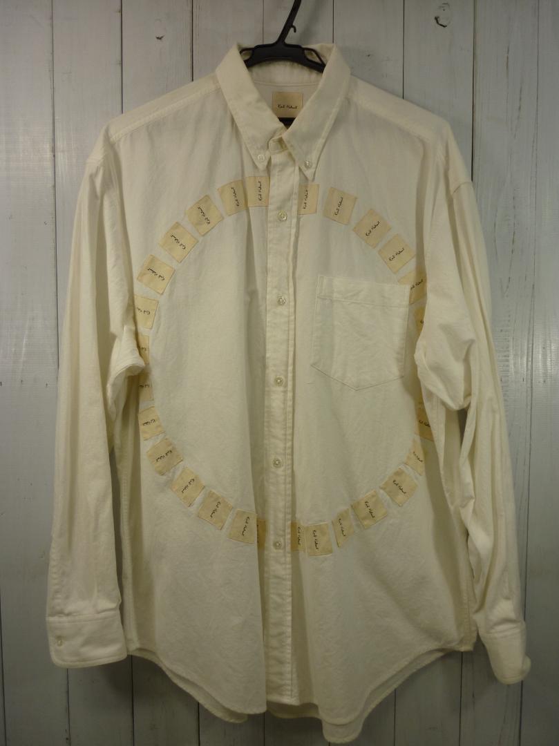 karl helmut カールヘルム 長袖シャツ メンズ ホワイト ロゴ ワッペン ピンクハウス 古着 Y21054