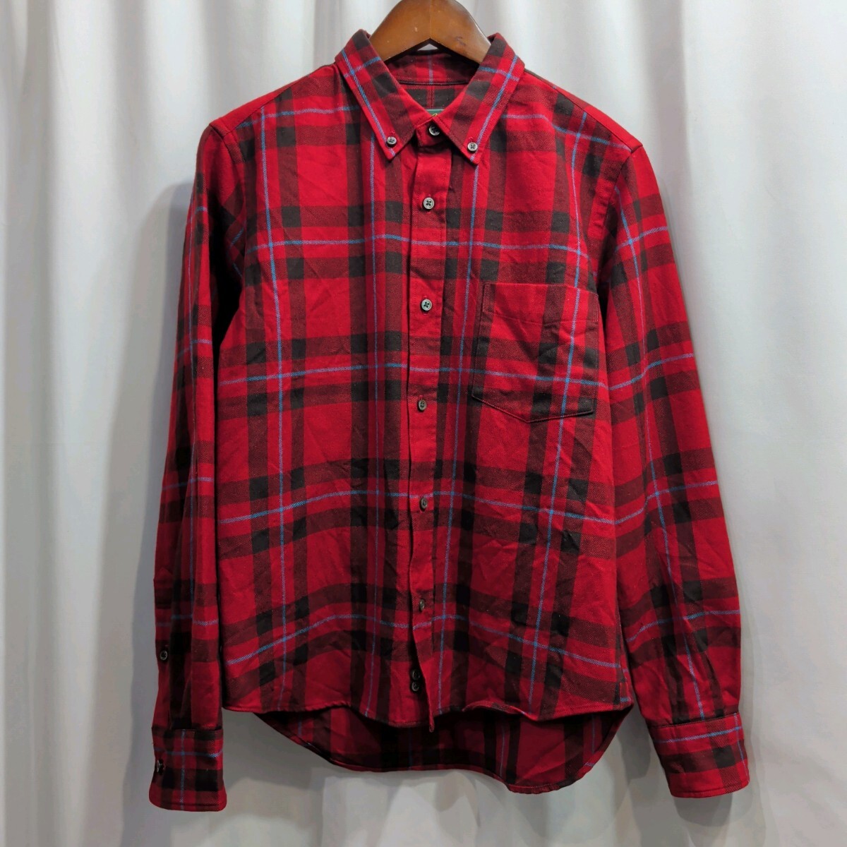 Dry Bones ドライボーンズ ボタンダウン チェックシャツ 36/S メンズ 長袖シャツ 赤/東洋/ウエアハウス/フルカウント/ジェラード/エヴィス
