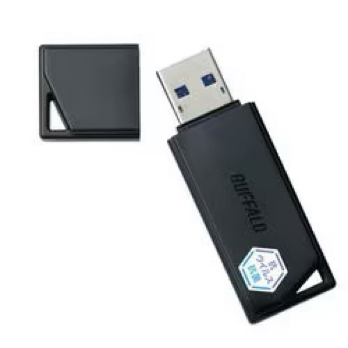 バッファロー BUFFALO USBメモリー USB3.2（Gen1）対応 抗ウイルス・抗菌対応 128GB ブラック RUF3-KVB128G-BK 未使用品