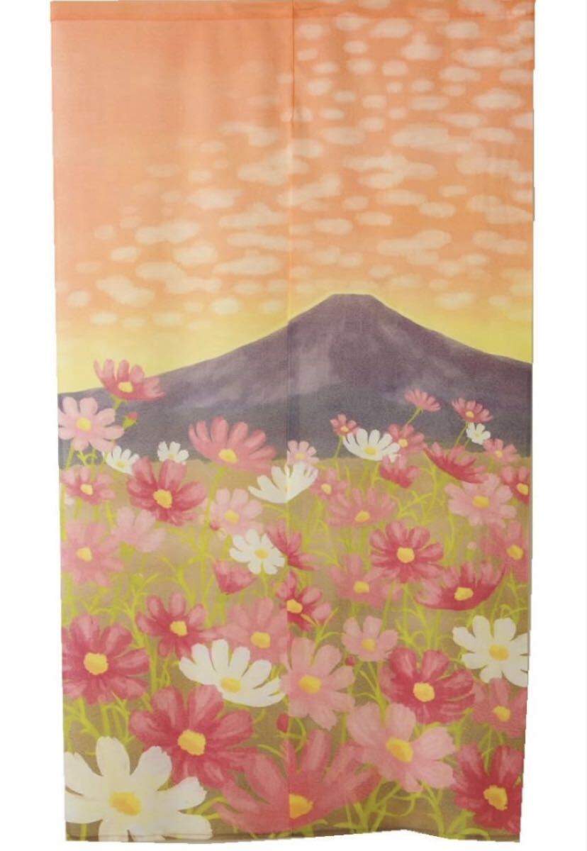 のれん★富士山＆秋☆桜☆85×150cm★未使用品☆