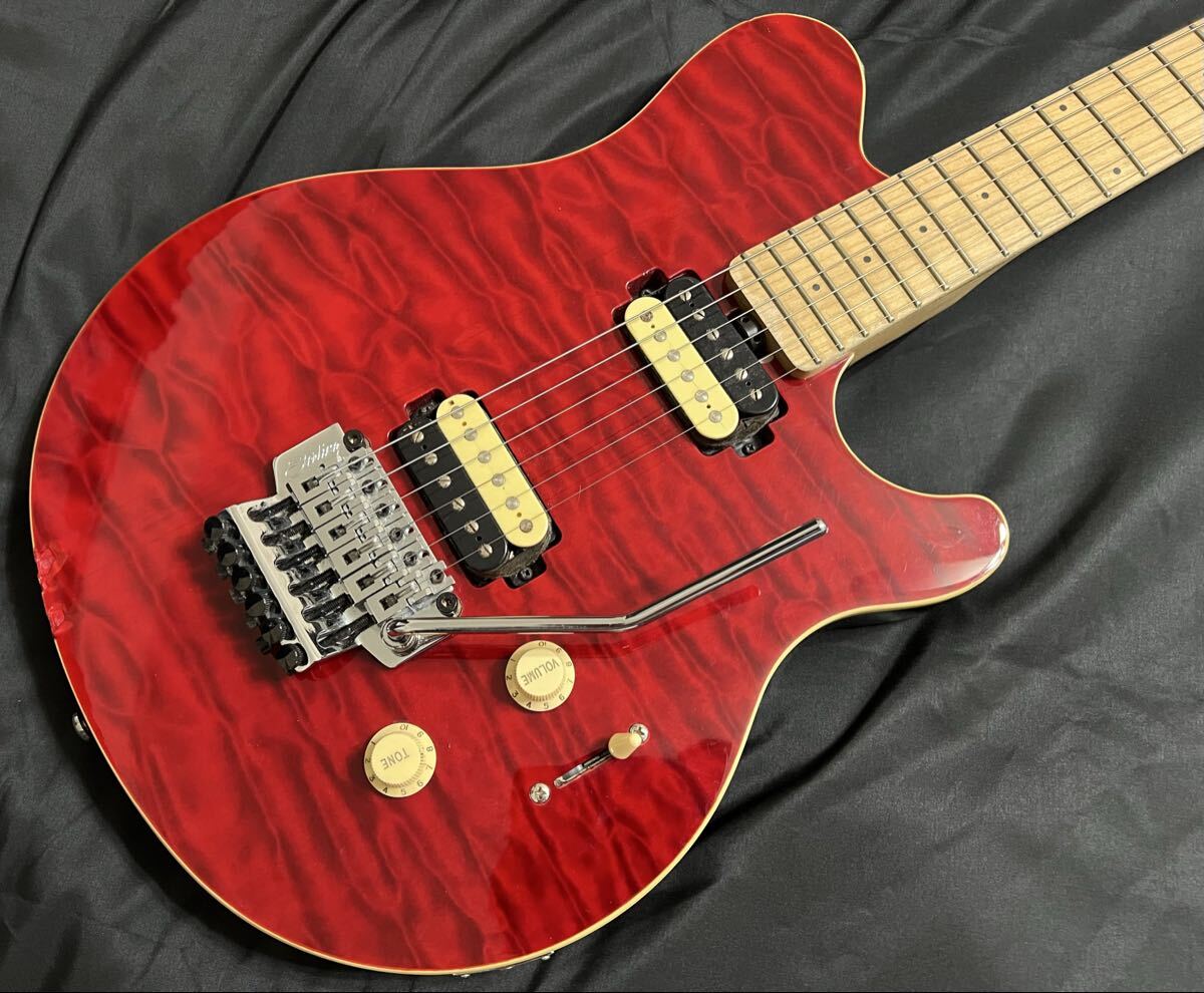 希少Sterling by MUSIC MAN S.U.B. Series AX4 TRD美品 ミュージックマンエレキギターレッド希少カラー中古van halen 松本孝弘B'z アクシス