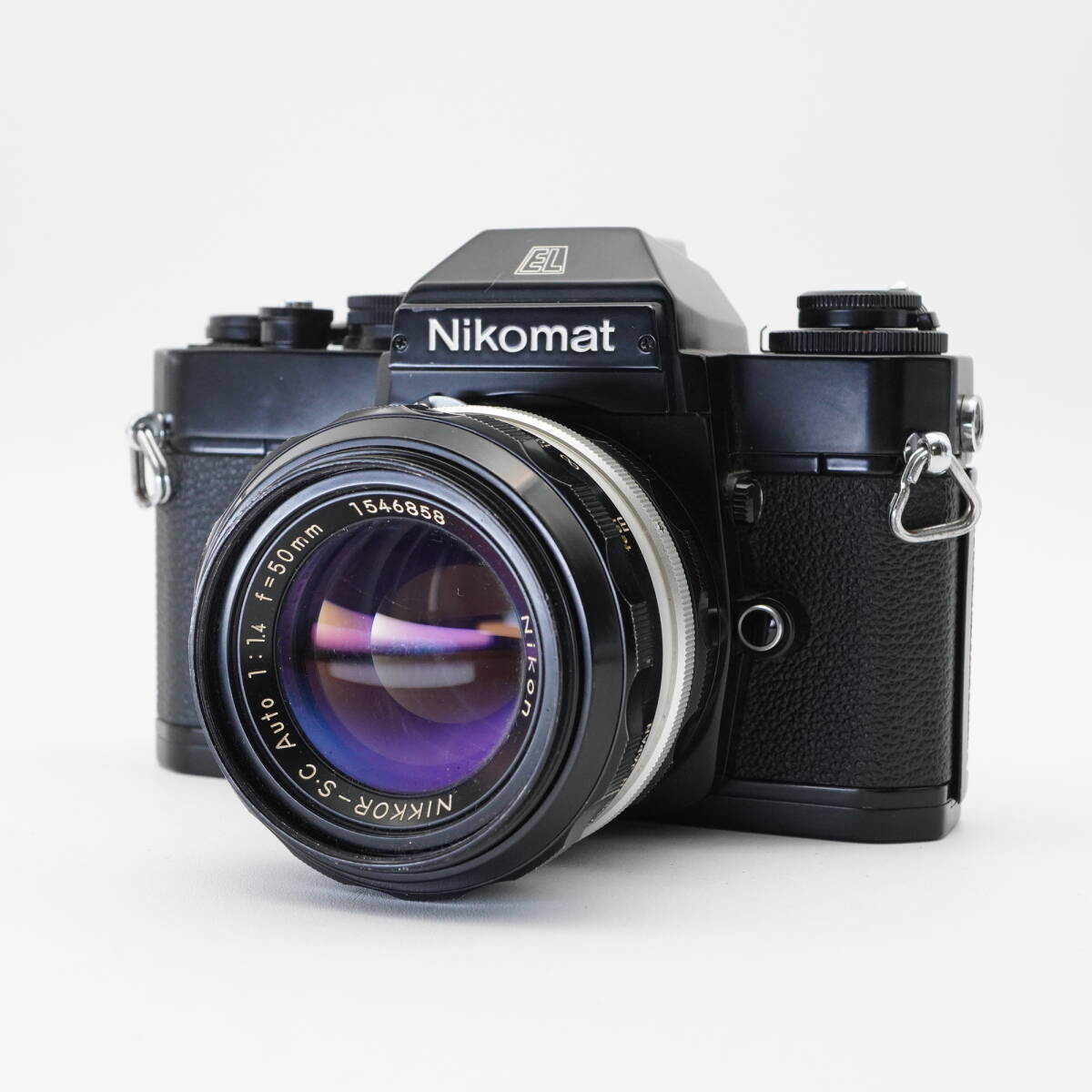 美品 Nikon ニコン Nikomat EL (シャッターOK 露出OK) 非Ai NIKKOR-S.C Auto 50mm F1.4 フィルム一眼レフカメラ #B2343