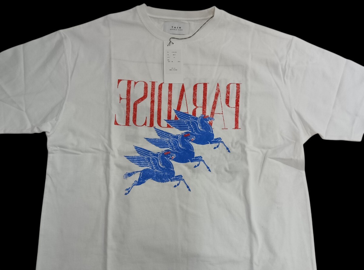 【タグ付き】TAIN DOUBLE PUSH PARADICE OVER SHORT SLEEVE WHITE Tシャツ/コットン/ホワイト