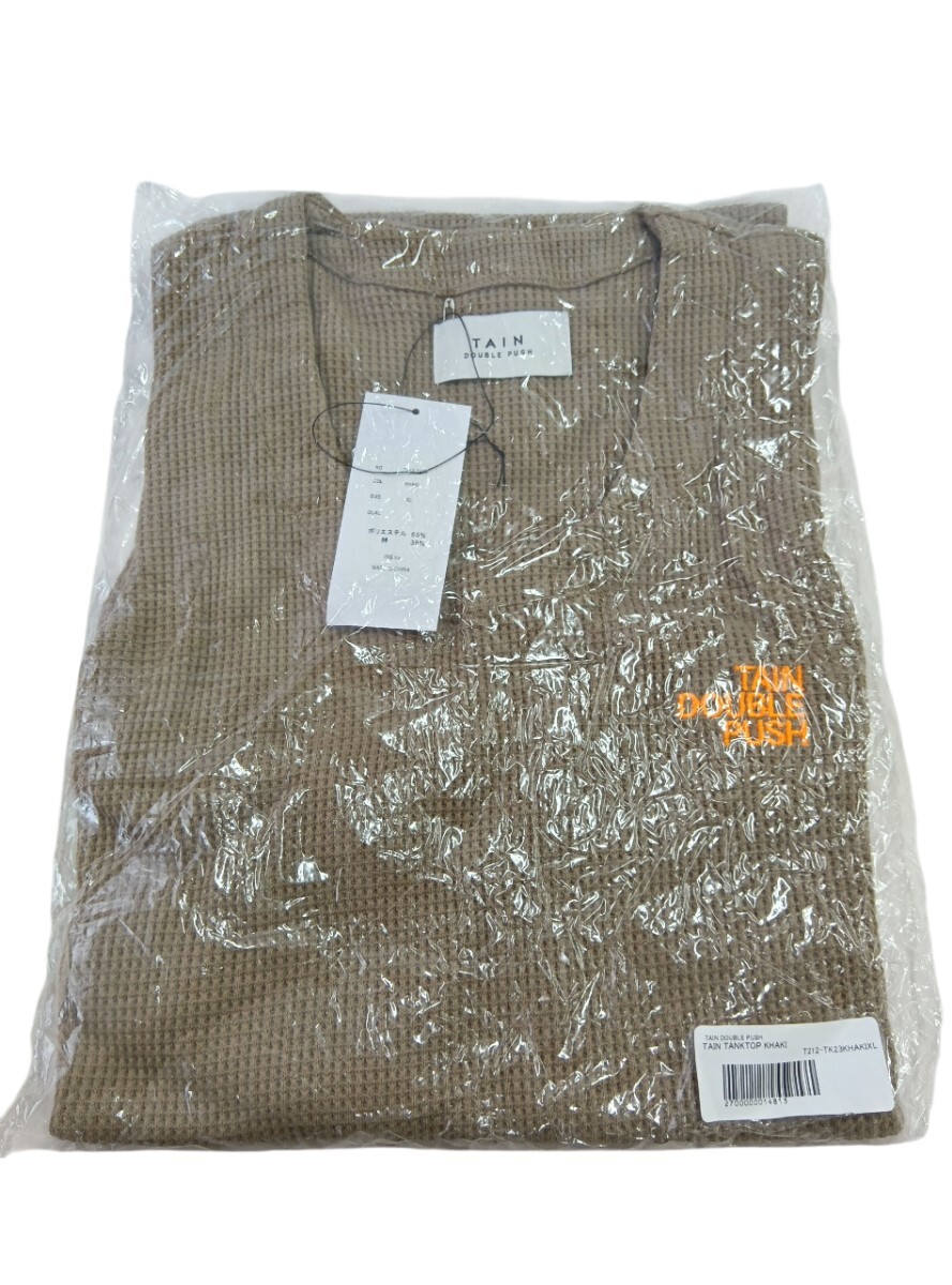 【タグ付き未開封】TAIN DOUBLE PUSH/タインダブルプッシュ TAIN TANKTOP KHAKI タンクトップ カーキ XLサイズ T212-TK23
