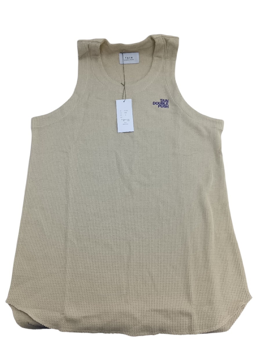 【タグ付き未使用】TAIN DOUBLE PUSH/タインダブルプッシュ TAIN TANKTOP BEIGE タンクトップ ベージュ XLサイズ T212-TK23