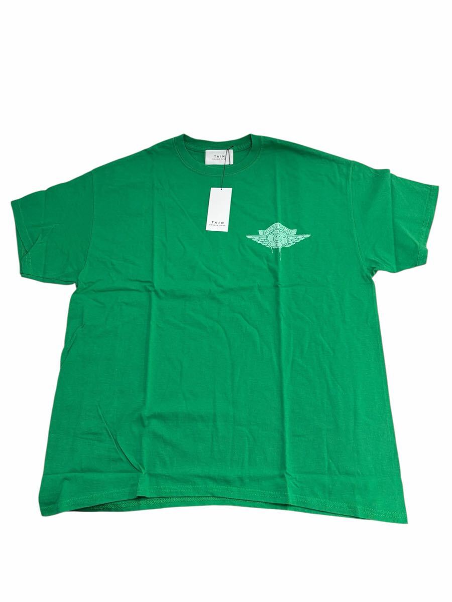 ② TAIN DOUBLE PUSH POWER DEPARTMENT グラフィック 半袖 Tシャツ グリーン Lサイズ 