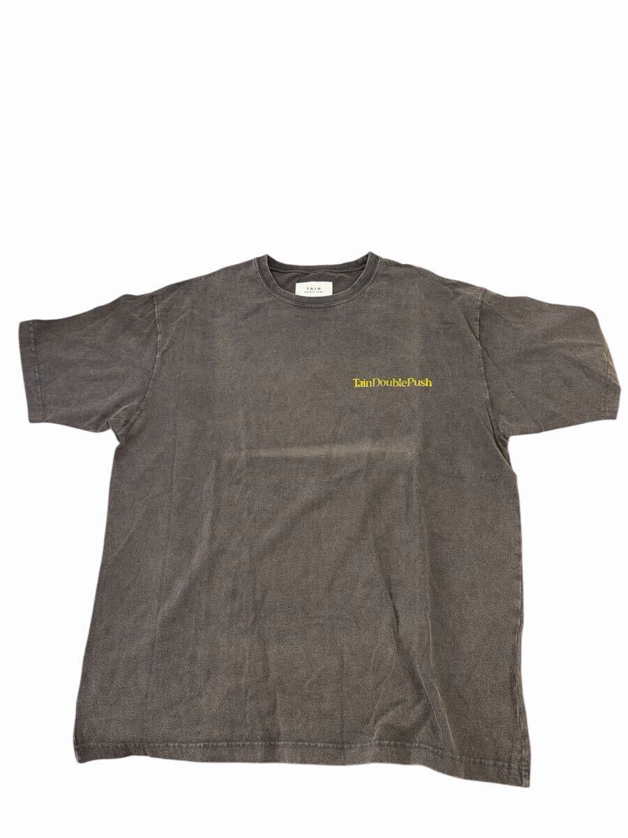 ② TAIN DOUBLE PUSH プリント 半袖Tシャツ XLサイズ ブラック