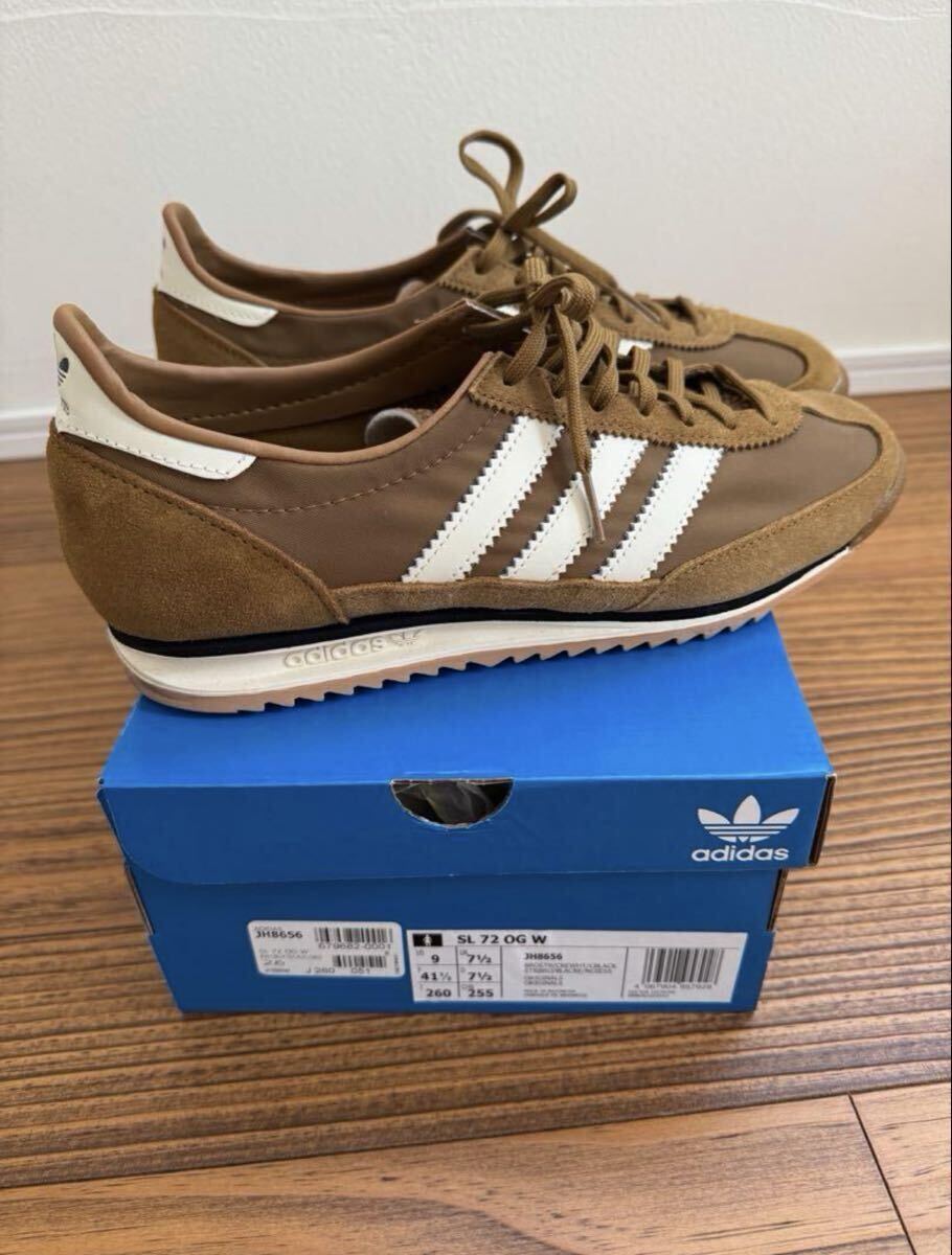 美品　adidas アディダス　SL72 OG W 茶ブラウン　スニーカー　26cm メンズ