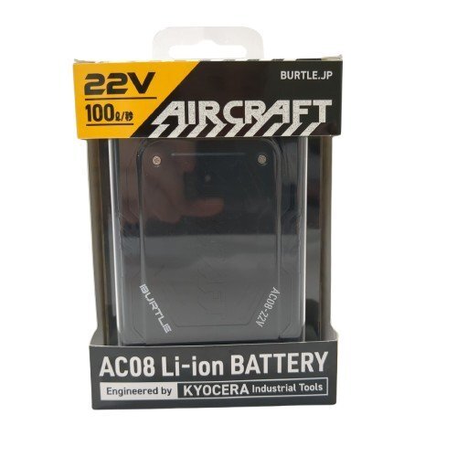 【美品】 AIR CRAFT エアクラフト バートル 空調服用バッテリ リチウムイオン バッテリー 22V AC08 京セラ ブラック 中古