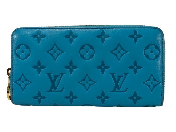 LOUIS VUITTON ルイ・ヴィトン ジッピーウォレット ターコイズ モノグラム エンボス 長財布 ラウンドファスナー 箱保存袋付き M81512