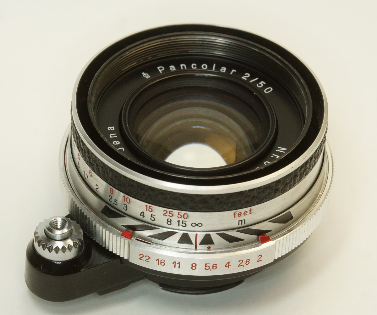 ドイツ製 Carl Zeiss Jena Pancolar 2/50 Exakta 90NA-876 Q1バイカラー レザー輸出仕様 60年代