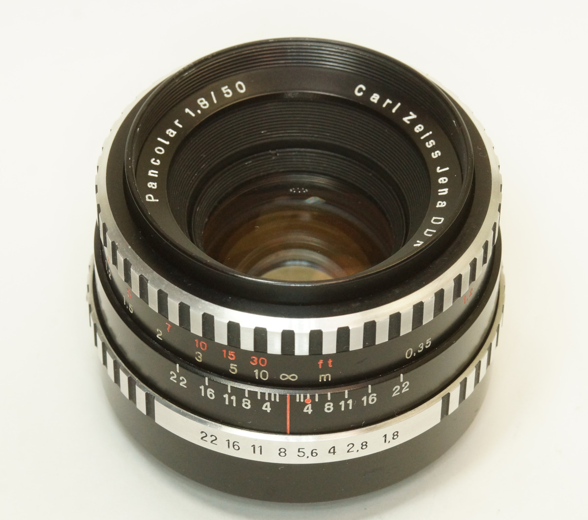 ドイツ製 Carl Zeiss Jena Pancolar 1.8/50 M42 92NA-817 ゼブラ electric 銀文字 70年代