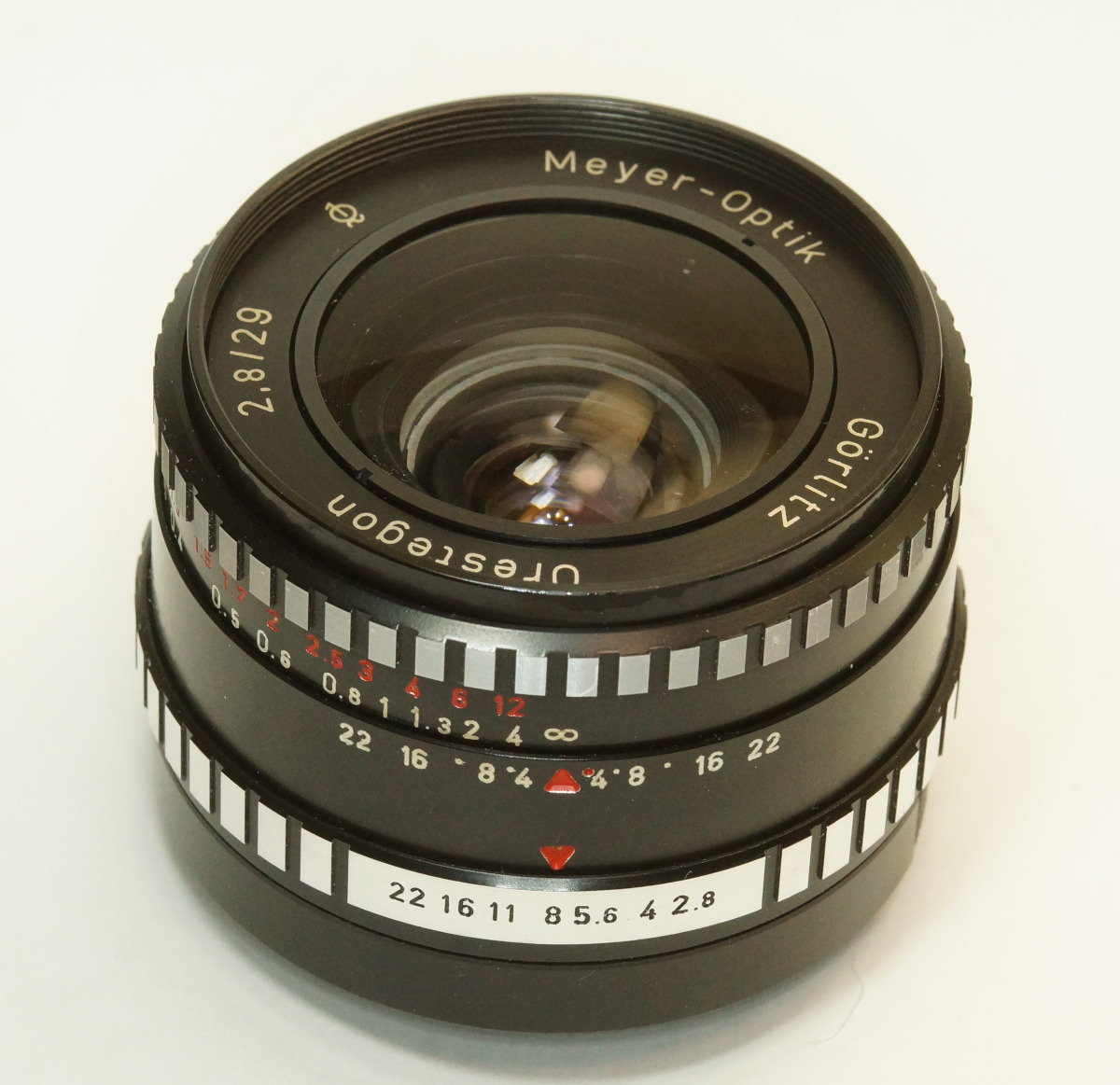 ドイツ製 Meyer-Optik Gorlitz Orestegon 2.8/29 M42 19N-109 Q1 前期型 ゼブラ 銀文字 黒ボタン