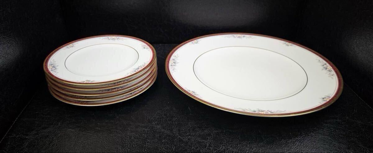 Noritake VILLA HAVEN ノリタケ ヴィラヘブン パーティーセット 金彩 花柄 大皿×1 小皿×5 未使用保管品