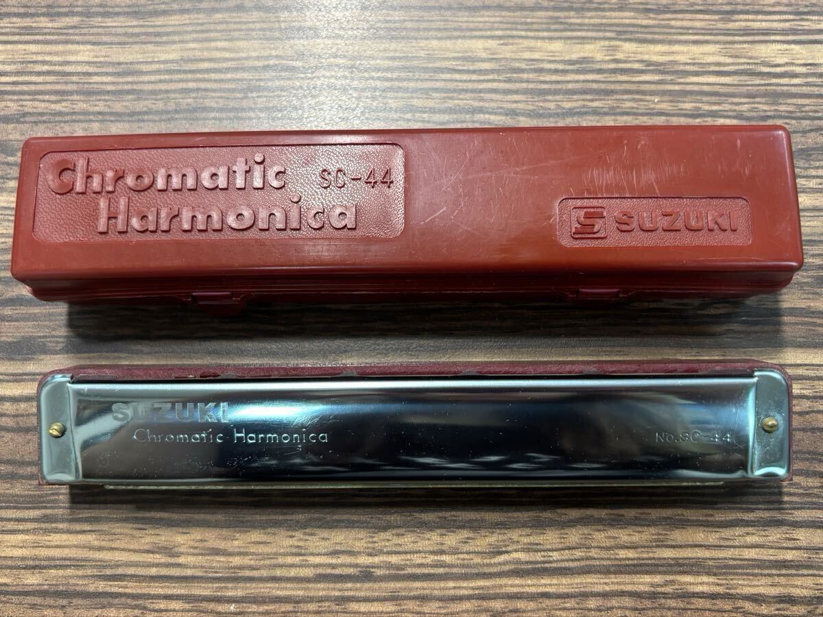 SUZUKI Chromatic Harmonica スズキ クロマチックハーモニカ ケース付 SC-44 動作未確認