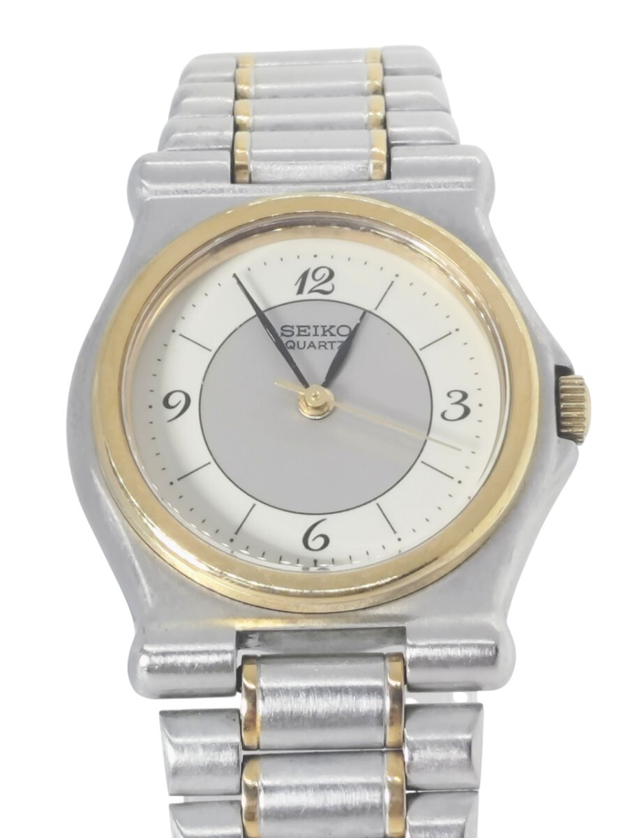 【電池交換済】SEIKO セイコー 7321-0160 ラウンド コンビカラー クォーツ レディース 腕時計 中古動作品 箱なし 腕周り15cm