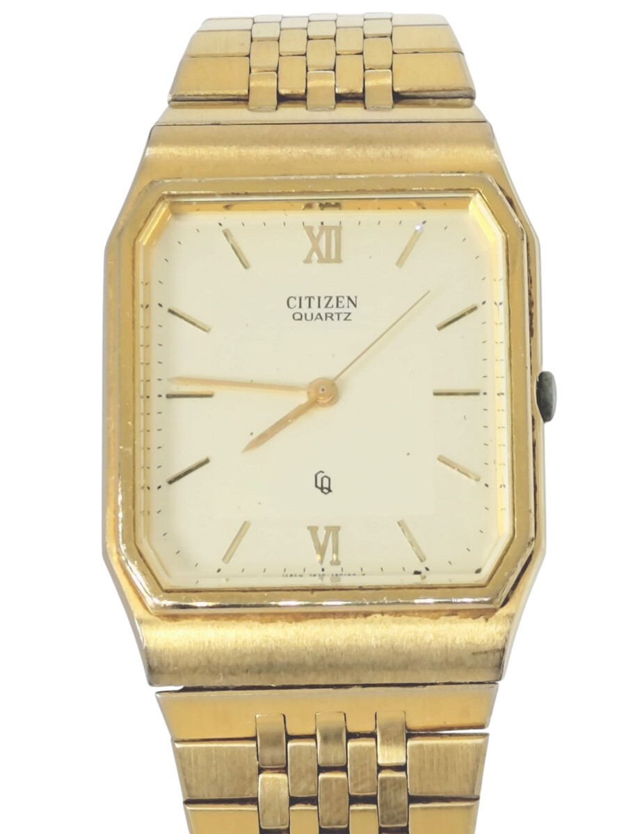 【電池交換済】CITIZEN シチズン T4-360290 メンズ 腕時計 ゴールド ヴィンテージ レア 希少 中古動作品 本体のみ 腕周り17cm
