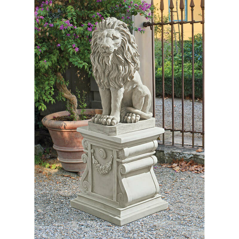 ライオン像　左向き　獅子像インテリア置物アウトドア装飾品玄関オーナメント飾り洋風西洋彫刻門クラシック調度品屋外オブジェエクステリア