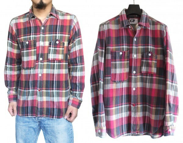 エンジニアドガーメンツ USA製 マドラスチェック ワークシャツ S ネルシャツ ピンク レッド ヴィンテージ