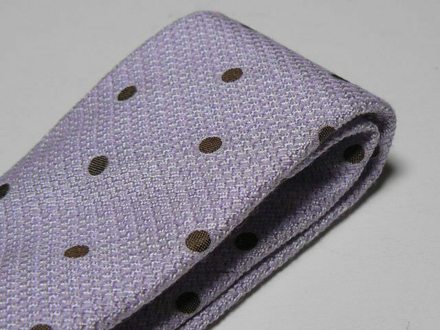 ABLA（KITON傘下)◆ナポリ◆Made in Italy◆ネクタイ◆Dotted Knit Tie◆71% Silk, 29% Linen◆Lavender