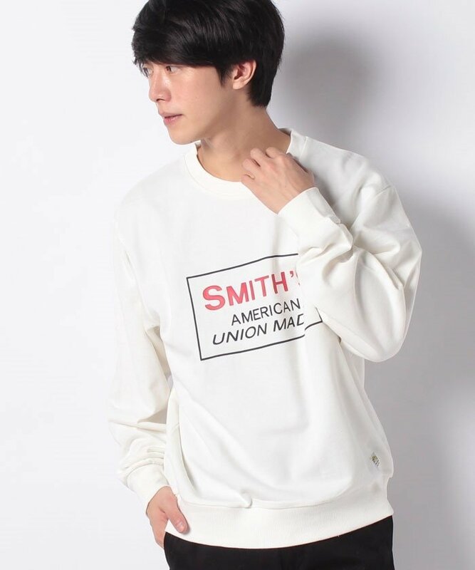 SMITH'S AMERICAN ロゴ スウェット 2L メンズ トレーナー 裏毛 ホワイト スミスアメリカン
