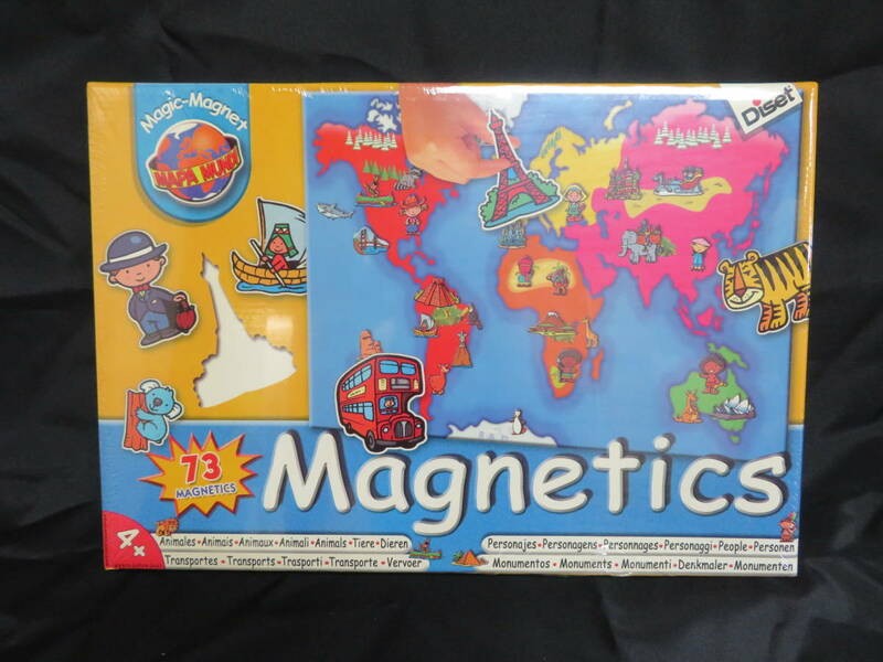 新品・未使用・保管品★ Diset ディゼット Magnetics マグネットボード 73ピース 世界 地理 知育玩具 おもちゃ 女の子 男の子 子供