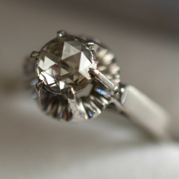 アンティーク ヴィクトリア期 19世紀 絶品 直径5.3㎜ ダッチローズカットダイヤモンドのリング K18 18金 状態良好 本物保証 ダイアモンド