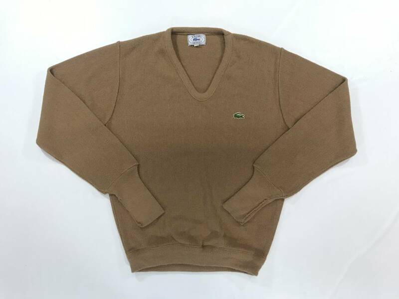 古着 1169 Mサイズ Lacoste Izod ラコステ セーター カーディガン アクリル ビンテージ 70 80 USA vintage 