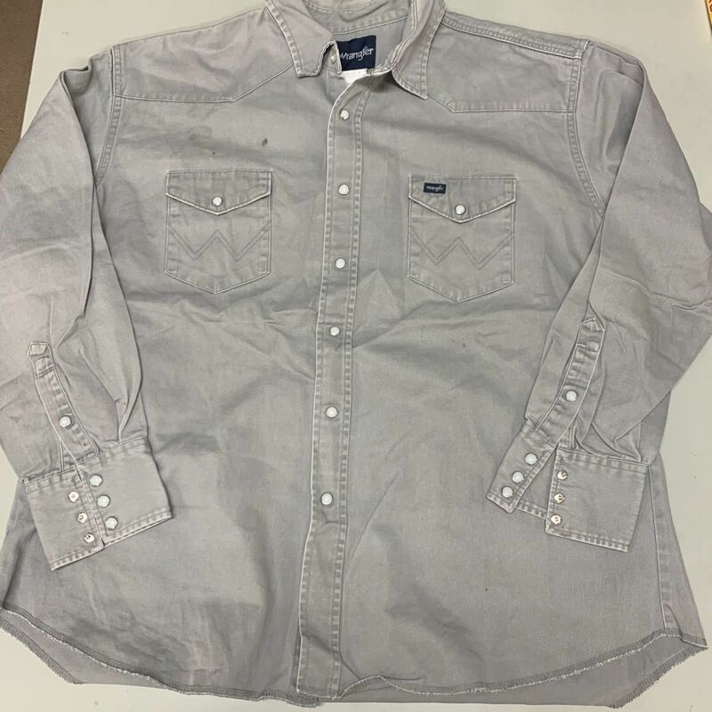 ラングラー　Wrangler ワークシャツ　大きいサイズ　ビッグサイズ　2xl メンズ　長袖シャツ　グレー