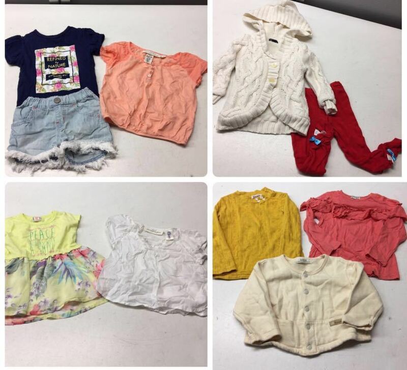 送料無料★女の子キッズ 90★10点まとめ売り★H&M babyGap moujonjon★上着 長袖 半袖 デニムショートパンツ ワンピース#21008sj62