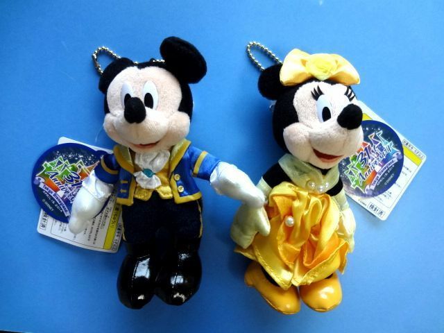 【廃盤】 TDR TDL/東京ディズニーランド★ぬいぐるみバッジ/ミッキー ミニー 2体 セット/2014年 31st Anniversary★送料520円～