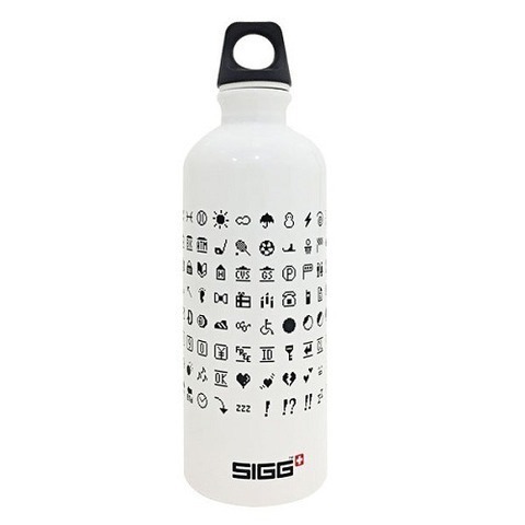 新品未開封■シグ・SIGG■THE ORIGINAL EMOJI SIGGボトル モノクロ■アルミボトル 水筒 スイス docomo ドコモ 絵文字 MoMA