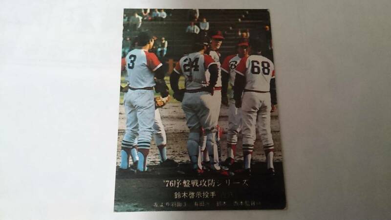 カルビー プロ野球 カード 1976年【76年序盤戦攻防シリーズ】No.580★☆鈴木＆羽田＆有田＆西本☆★