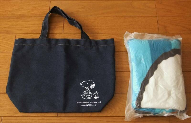 ★新品　非売品　スヌーピー　フリースブランケット　ミスド　＋　Used　非売品　スヌーピー　トートバッグ　ローソン　２点セット　SNOOPY