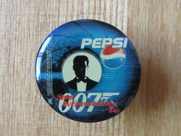 古い ピンバッジ : 007 x PEPSI B ペプシ ジェームスポンド 映画 シネマ ムービー 広告 ピンズ #S