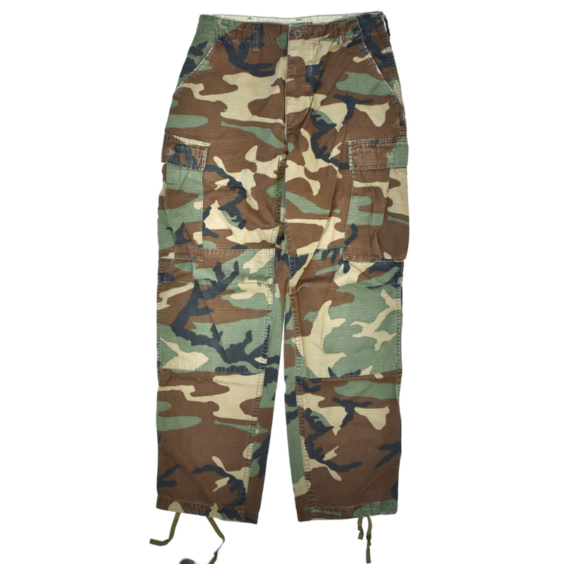 80s usa vintage 米軍 U.S.ARMY BDU パンツ コットンリップストップ ウッドランド size.S-R ミリタリー トラウザーズ ファティーグ