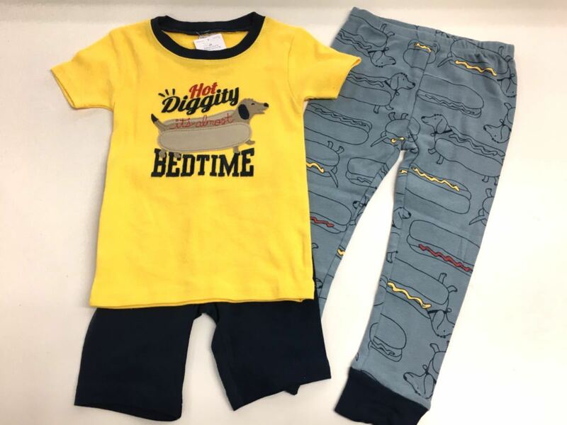 新品■Carter's カーターズ 男の子 半袖シャツ パンツ3点セット 2T 2歳 わんちゃん♪ パジャマ 